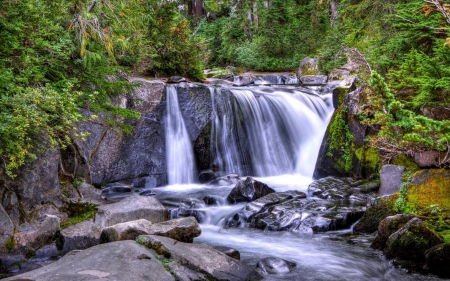 waterfall - cool, river, waterfall, fun, nature