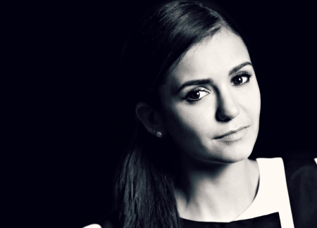 Nina Dobrev - white, nina dobrev, woman, actress, girl, bw, black