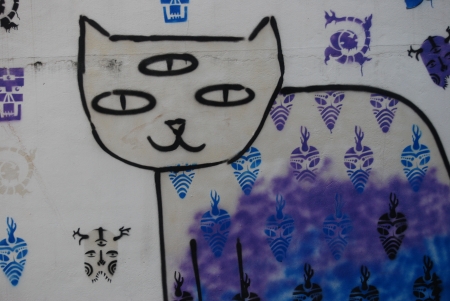 Cat Mural in Chiang Mai - ChiangMai, mural, Cat, beauty, thailand