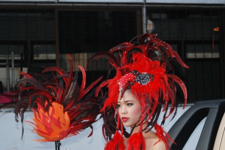 On parade in Chiang Mai - parade, red, chiangmai, costume  beauty, thailand