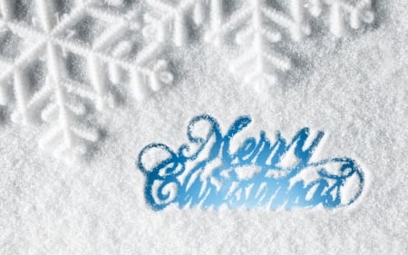 Merry Christmas! - christmas, white, winter, craciun, snowflake, blue, snow, card