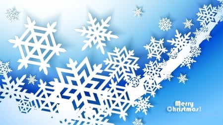 3D Snowlfakes - snowflakes, 3d, abstract, blue, christmas