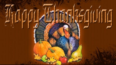 Thanksgiving Bounty - Pumpkins, Feast, Food, Thanksgiving, Turkey, Squash, Happy Thanksgiving