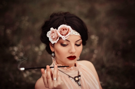 Pretty Woman - pretty, smoke, woman, model