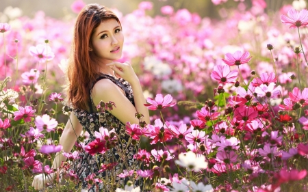 Lovely Girl - flowers, beauty, woman, model