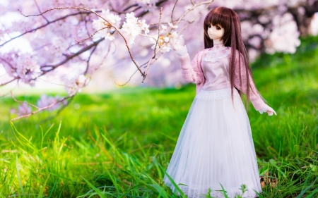 Cute Doll - doll, toy, cute, girl, grass