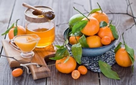 Still Life - juice, still life, fruits, honey