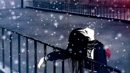 Breathless - snow, girl, emo, anime