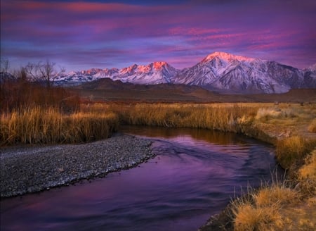 Owens Valley, California - sunset, landscape, usa, river