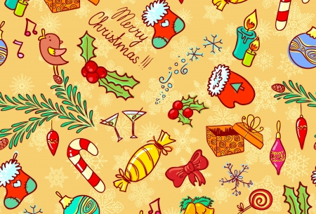 Christmas texture - craciun, gloves, shoe, christmas, candy, yellow, bow, red, orange, green, texture, mistletoe