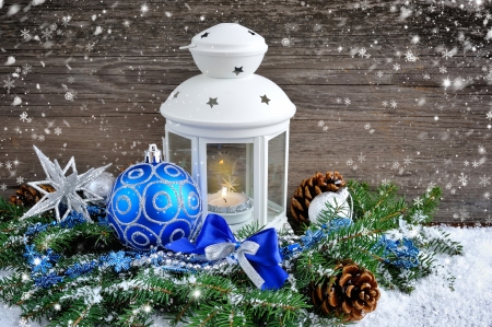 Christmas - holidays, lantern, christmas, snow