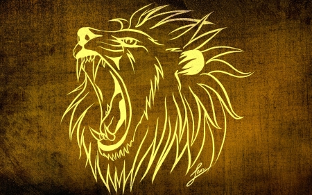 Lion - lbes, art, yellow, lion, orange, animal, texture