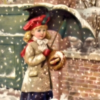 Vintage Girl in Winter