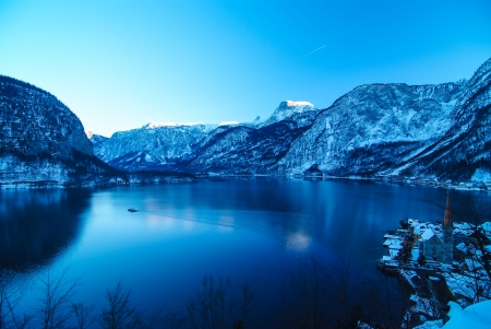 Lake Hallstatt - lake, austria, hallstatt, mountains