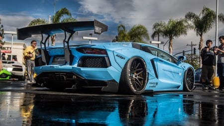 Lamborghini Aventador LB Performance - vehicles, cars, Lamborghini Aventador, side view, lamborghini, blue cars