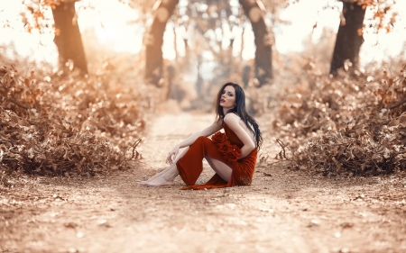 A half of me - woman, alessandro di cicco, girl, red, rose, flower, model