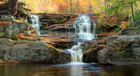 Waterfalls - watuerfalls, forest, nature, river