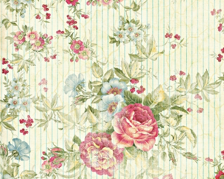 Texture - rose, white, pink, vintage, blue, paper, green, texture, flower