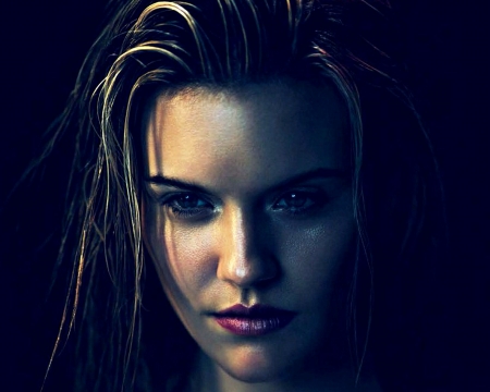 Maggie Grace - blue, woman, girl, face, pink, actress, Maggie Grace