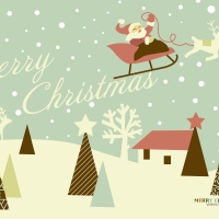 Lovely vector art of santa claus in sky