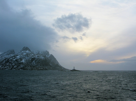 Norwegian Lighthouse - Landegode, Mountains, Norway, Lighthouse