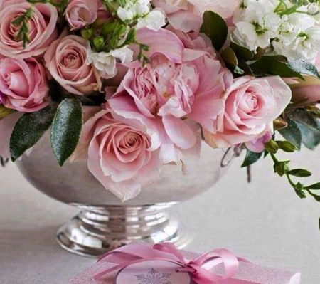 Pink Roses - flowers, roses, nature, cool, pink, still life