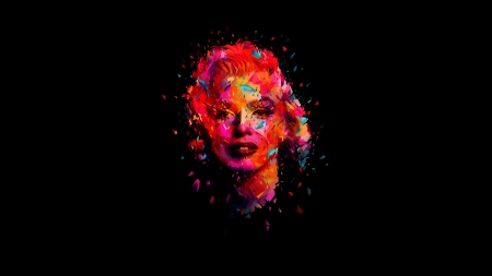 Marilyn Monroe - abstract, black, Marilyn Monroe, woman, red, girl, art, actress