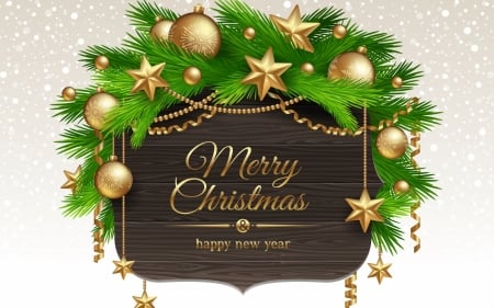 Merry Christmas! - christmas, white, craciun, green, brown, golden, card