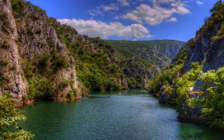 Lake Mountains - lake, forest, mountains, clouds, trees, nature