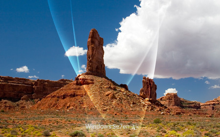 Wallpaper 91 - Windows 7 - cloud, mountains, seven, 7, microsoft, blue, brown, sky land, windows 7, nature, windows