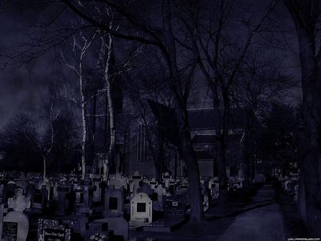 Haunted Graveyard - spirits, ghosts, tombstones, graves, spooky