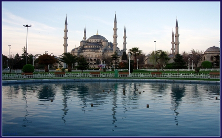 Blue Mosque at Blue Hour with Moonlight in turkey - moonlight, turkey, mosque, blue