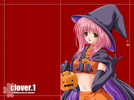 clover halloween nishimata aoi pumpkin red witch - clover, halloween nishimata aoi pumpkin red witch