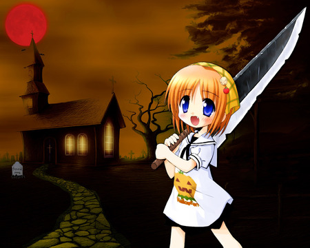 halloween knife suigetsu waha yamato suzuran - suigetsu waha yamato suzuran, halloween, knife