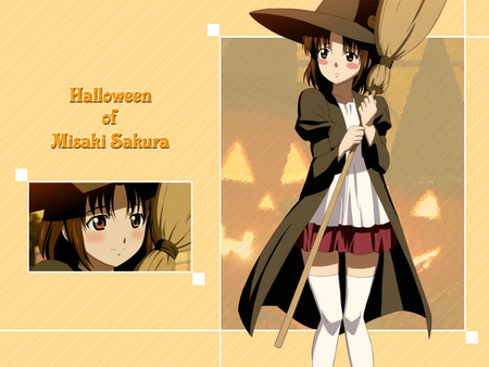 broom halloween sakura misaki thighhighs wagaya no oinari sama witch witch hat - halloween sakura misaki thighhighs wagaya no oinari sama witch w, broom