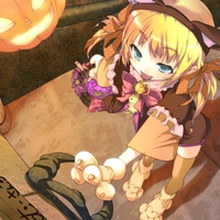 alric animal ears blonde hair blue eyes halloween original twintails