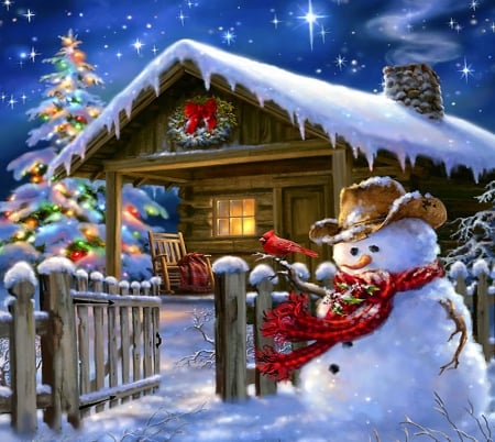 Christmas special - pretty, winter, beautiful, cottage, christmas, season, special, lovely, splendor, tree, color, snow