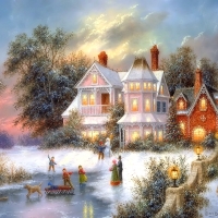 Vintage Christmas Scene