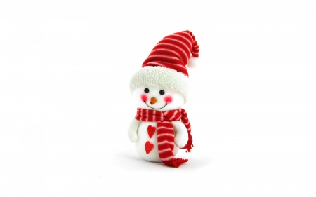 Snowman - minimalism, christmas, white, snowman, winter, craciun, red