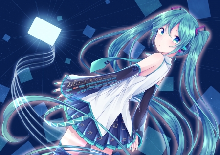 Hatsune Miku - vocaloid, anime, ponytails, hatsune miku