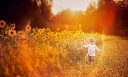 â™¥ - flowers, field, happy, boy