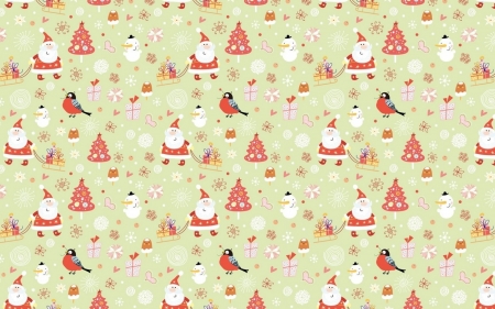 Christmas texture - red, bird, craciun, christmas, white, santa, texture, tree, green