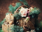 Christmas Wicker basket