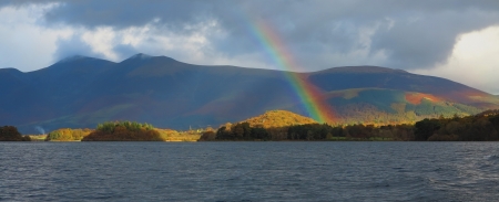 Derwentwater Rainbow - rainbow, lake, derwentwater, lake district