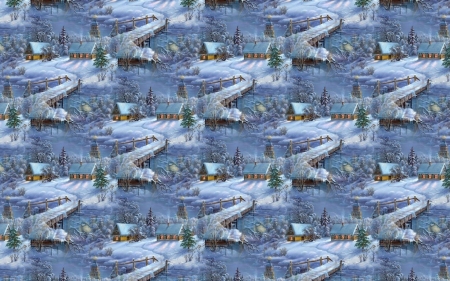 Christmas texture - house, christmas, winter, craciun, blue, snow, paper, texture