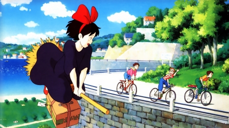 Studio Ghibli Movie - Girl, Witch, Broom, Mail