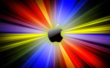 Apple colors - colorful, black, company, logo, star, yellow, phone, red, blue, beautiful, color, apple, mac