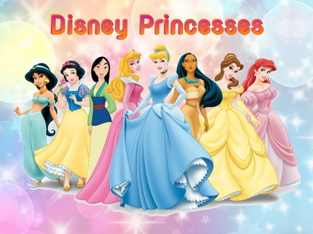 Disney Princesses - cartoon, princesses, cute, walt disney, movies