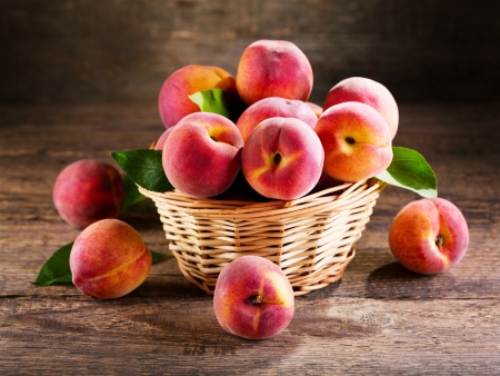 peaches - peach, fruits, food, basket, fruit