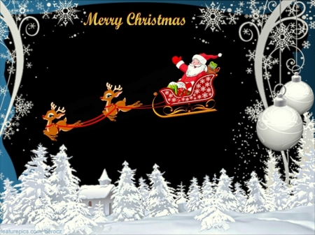 Santa's Here - santa, father christmas, reindeer, presents